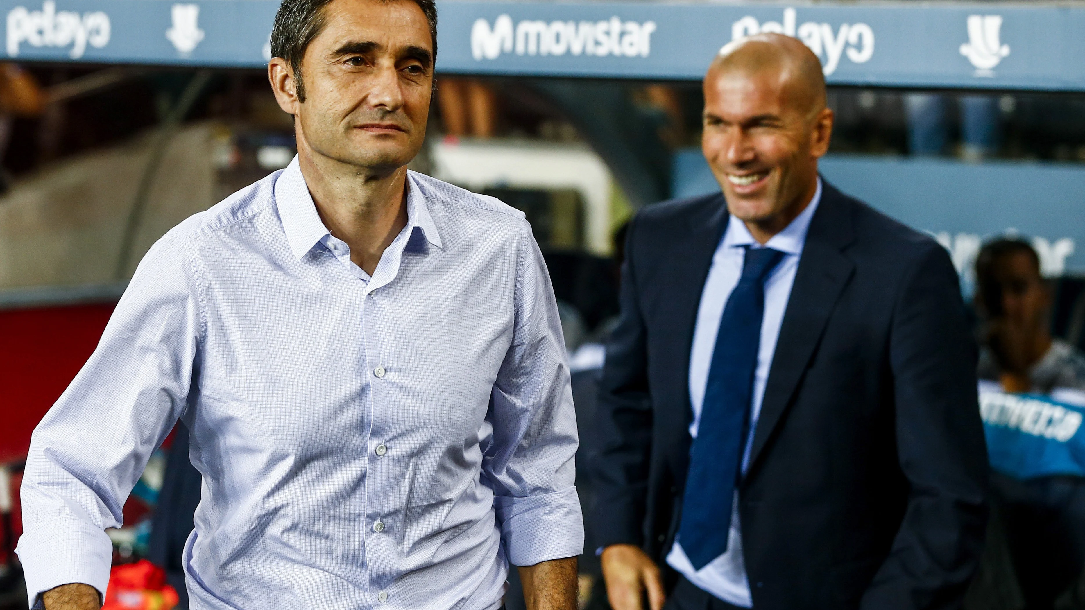 Valverde, en el Camp Nou tras saludar a Zidane