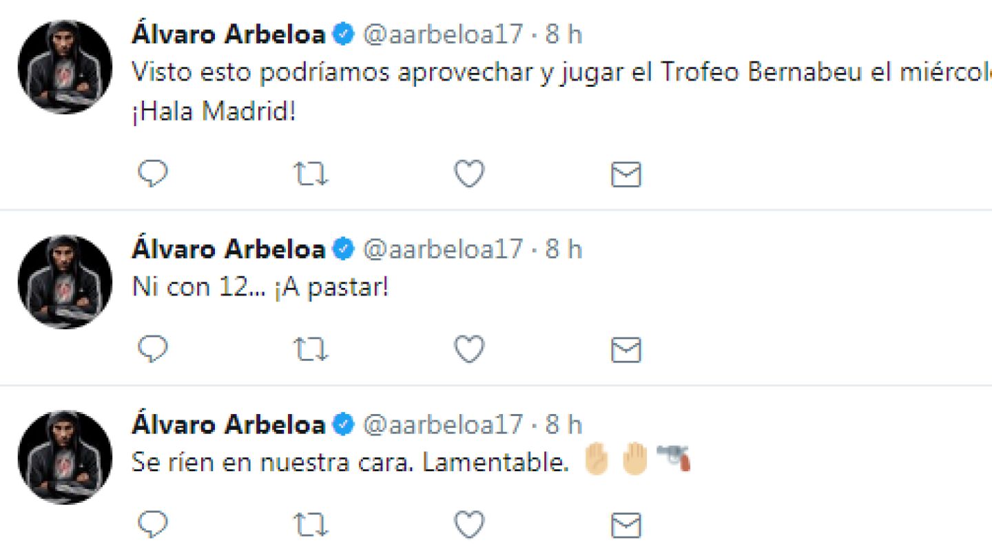 Los tuits de Arbeloa durante la Supercopa de Espa&ntilde;a