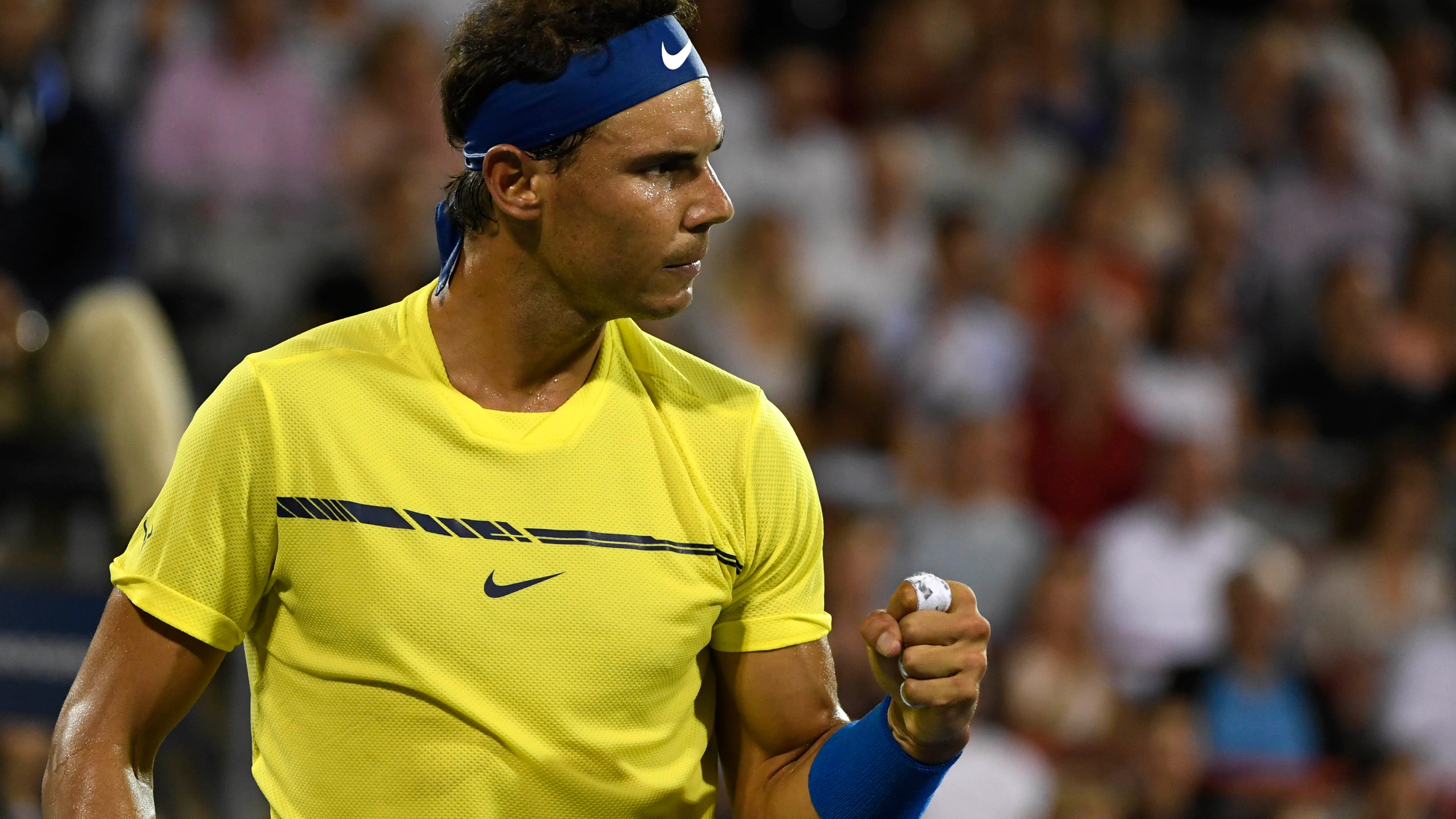 Rafa Nadal celebra un punto durante un partido