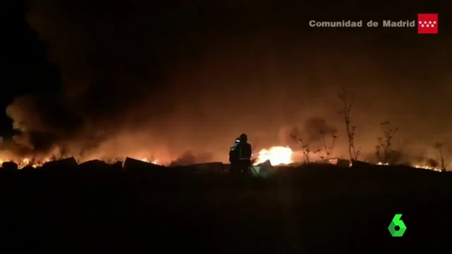 Incendio en la Cañada Real de Madrid