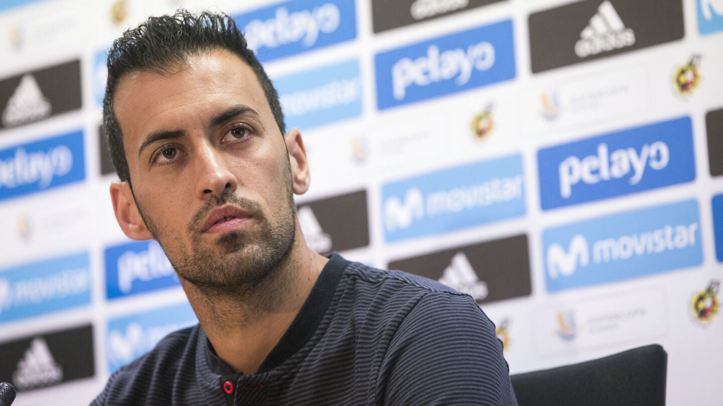 Sergio Busquets, en rueda de prensa