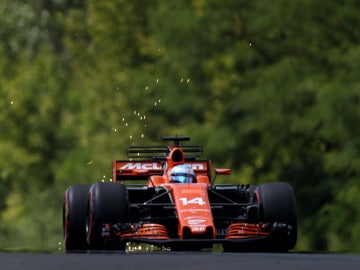 Fernando Alonso, durante el GP de Hungría Fernando Alonso, durante el GP de Hungría