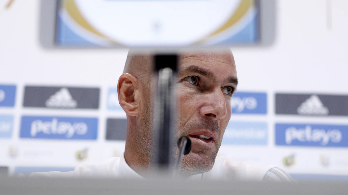 Zinedine Zidane, durante la rueda de prensa Zinedine Zidane, durante la rueda de prensa