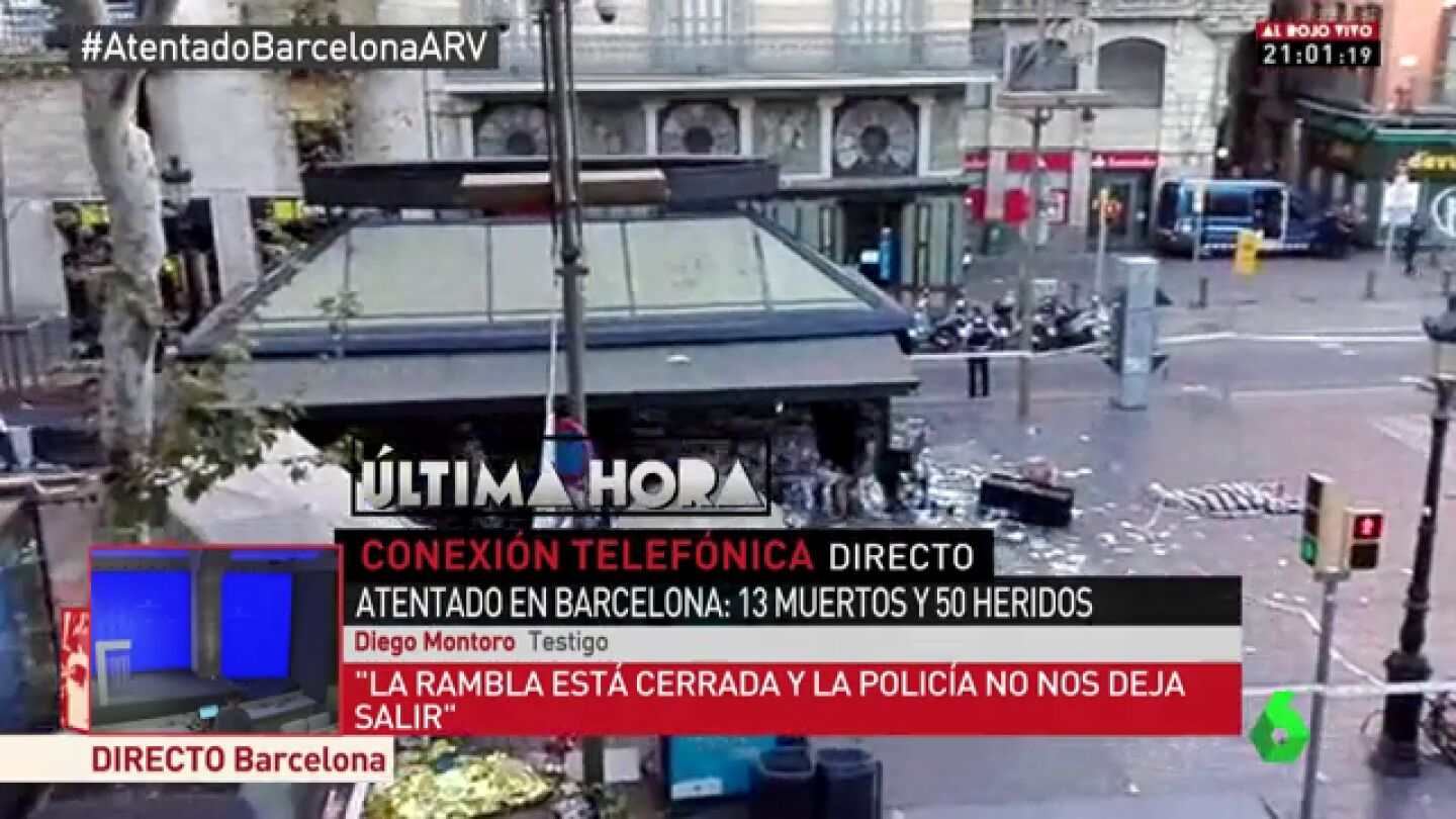 Conexi&oacute;n telef&oacute;nica con Diego Montoro, testigo del atentado de Barcelona