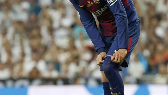 Gerard Piqué durante la vuelta de la Supercopa contra el Real Madrid en el Bernabéu