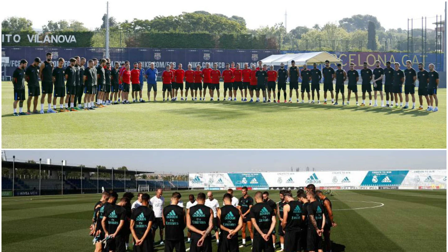 El Barcelona y el Real Madrid, guardando minutos de silencio por los atentados de Barcelona El Barcelona y el Real Madrid, guardando minutos de silencio por los atentados de Barcelona