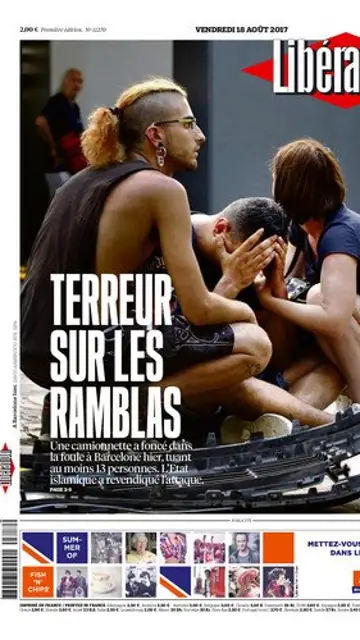 La portada de 'Liberation' tras el atentado en Barcelona La portada de 'Liberation' tras el atentado en Barcelona