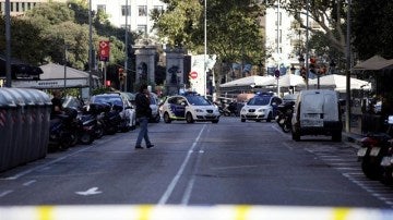 Control policial en Barcelona tras el atentado