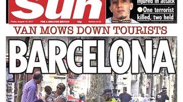 La portada de 'The Sun' tras el atentado de Barcelona
