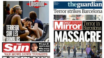 Las portadas internacionales tras el atentado de Barcelona