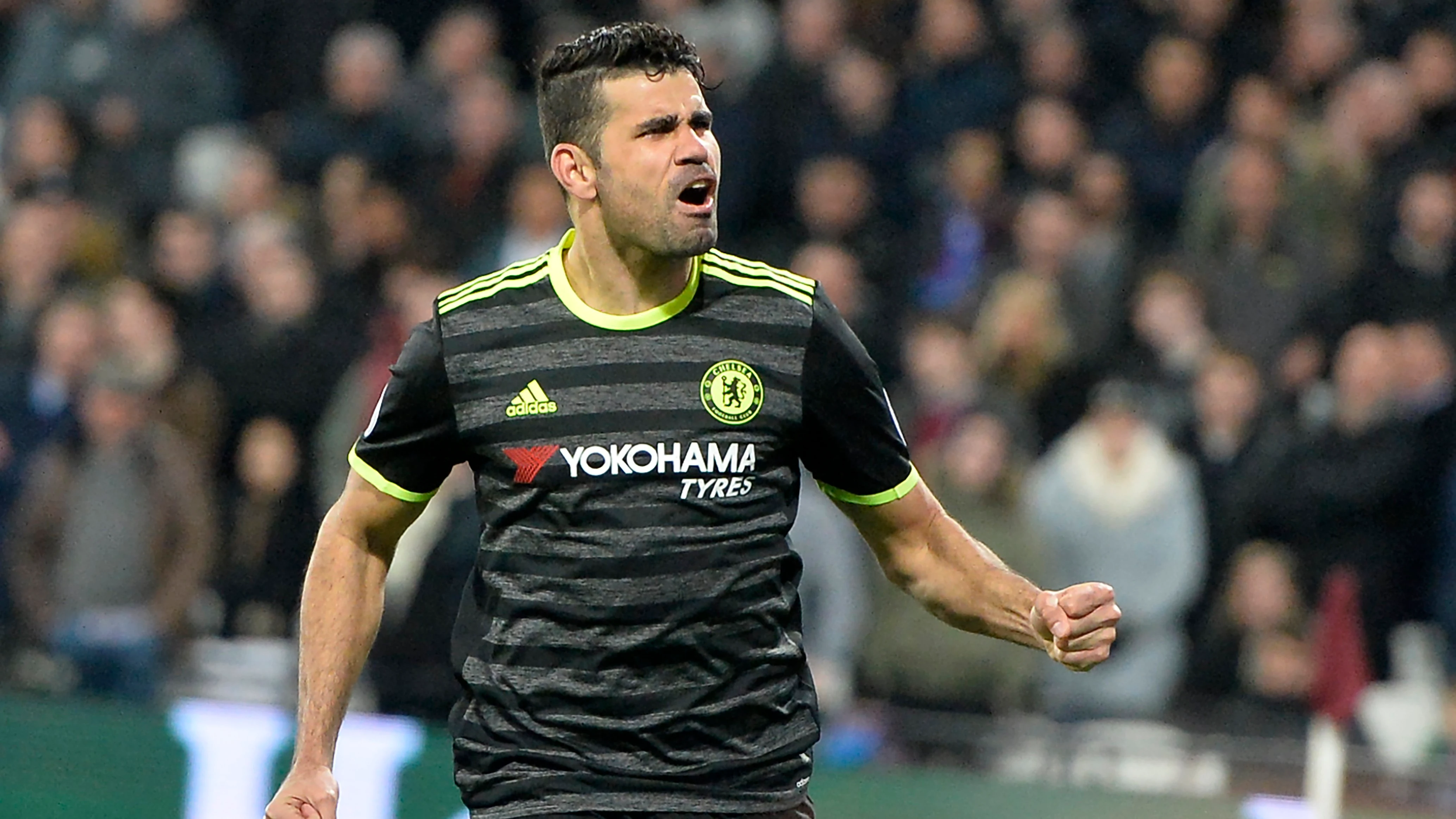 Diego Costa celebra un gol con la camiseta del Chelsea