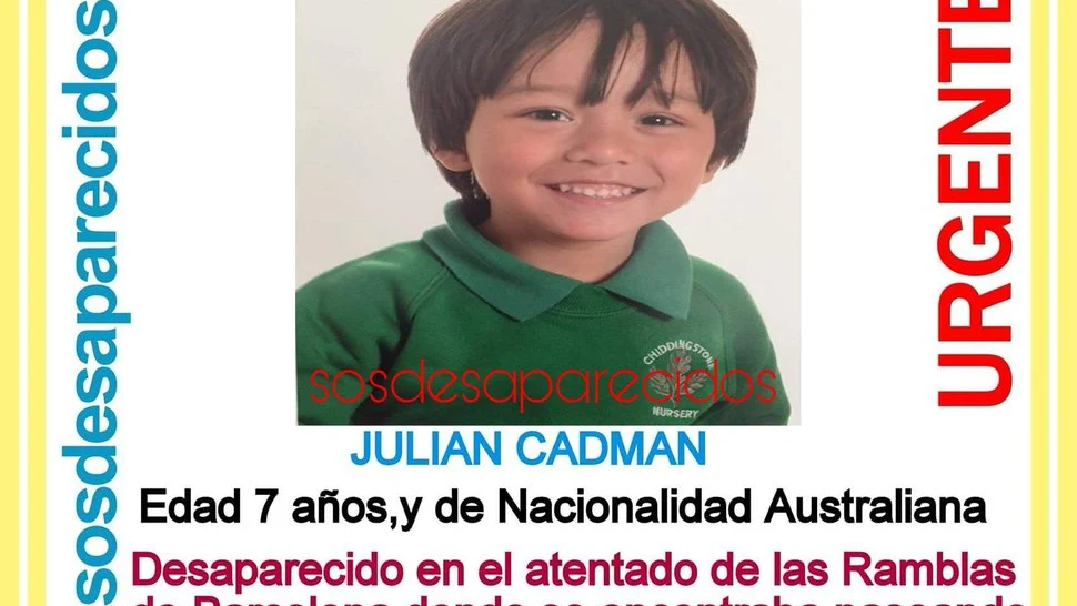 NO USAR Un niño australiano de 7 años, desaparecido tras el atentado de Barcelona