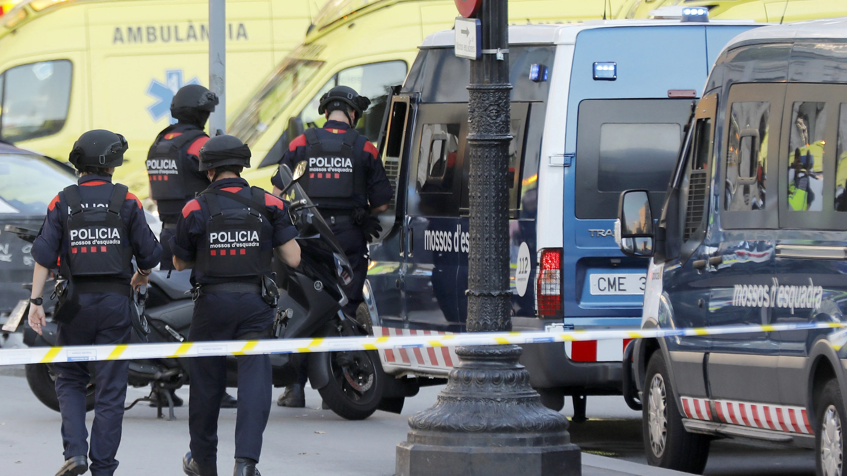 Dispositivo policial en Barcelona tras el atentado