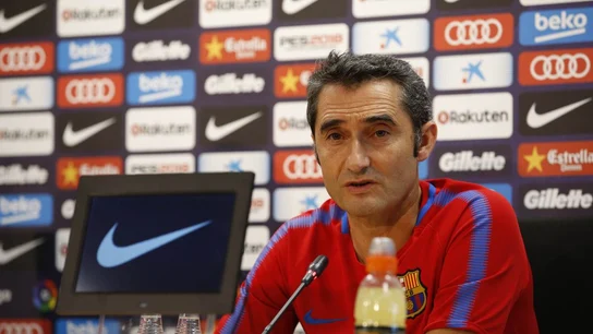 Ernesto Valverde, durante la rueda de prensa Ernesto Valverde, durante la rueda de prensa
