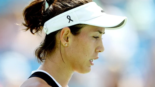 Garbiñe Muguruza, con crespón negro en Cincinatti Garbiñe Muguruza, con crespón negro en Cincinatti