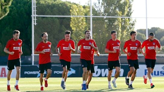 El Atl&eacute;tico, en un entrenamiento