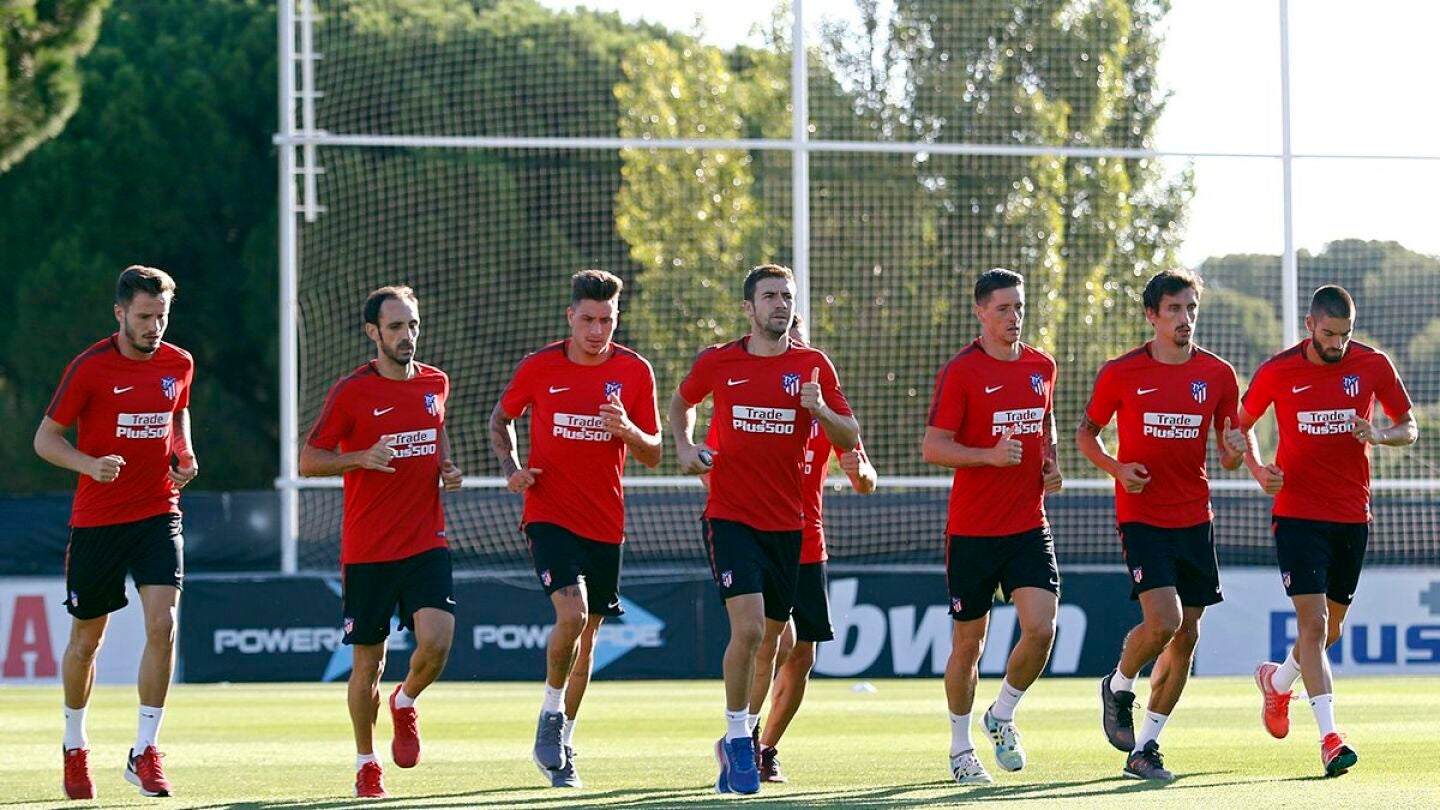 El Atl&eacute;tico, en un entrenamiento