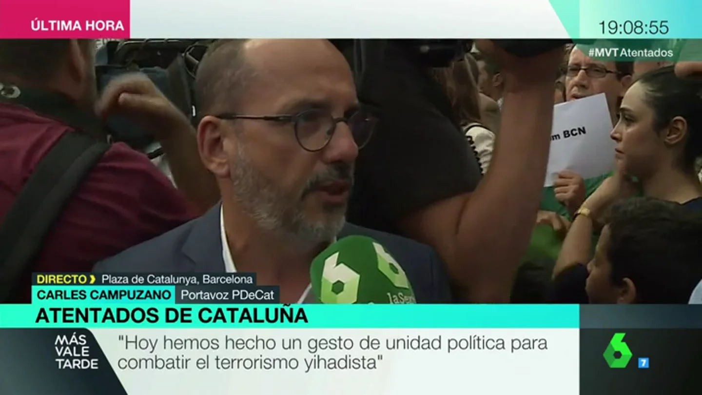 Campuzano, portavoz del PDCAT: "Hacemos un gesto de unidad política para combatir el terrorismo yihadista" Campuzano, portavoz del PDCAT: "Hacemos un gesto de unidad política para combatir el terrorismo yihadista"