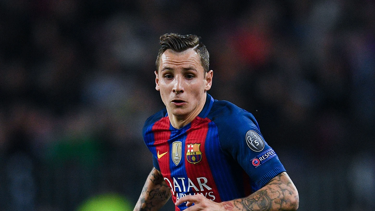 Lucas Digne, durante un partido con el Barcelona Lucas Digne, durante un partido con el Barcelona