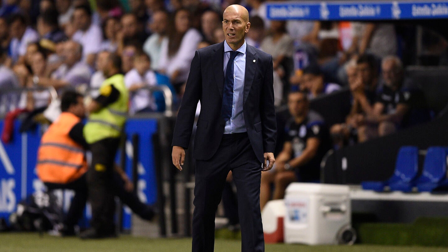 Zidane, durante el partido contra el Deportivo
