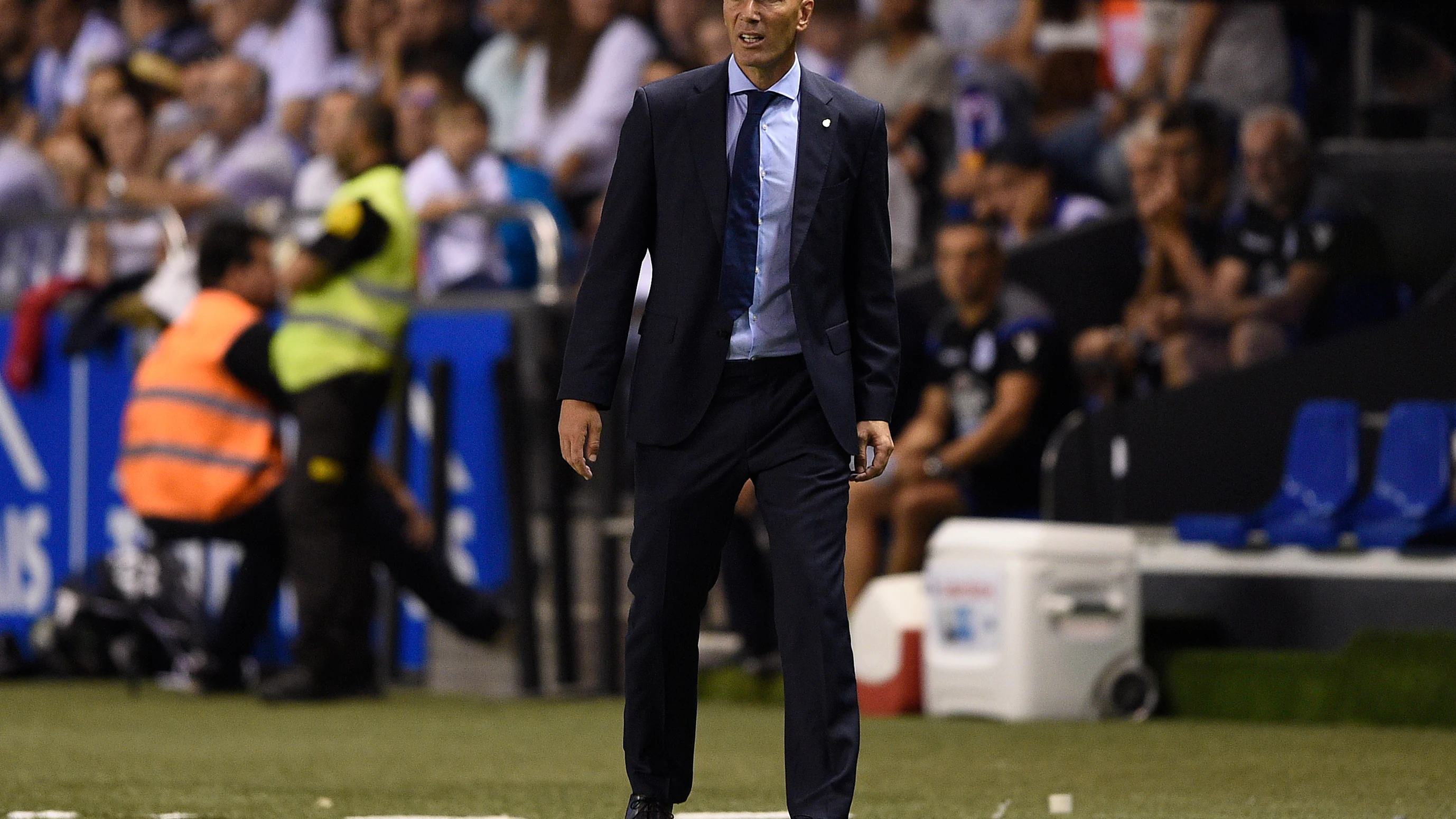 Zidane, durante el partido contra el Deportivo