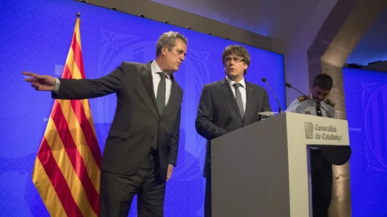 El expresidente catalán, Puigdemont, junto al exconseller de Interior, Forn El expresidente catalán, Puigdemont, junto al exconseller de Interior, Forn