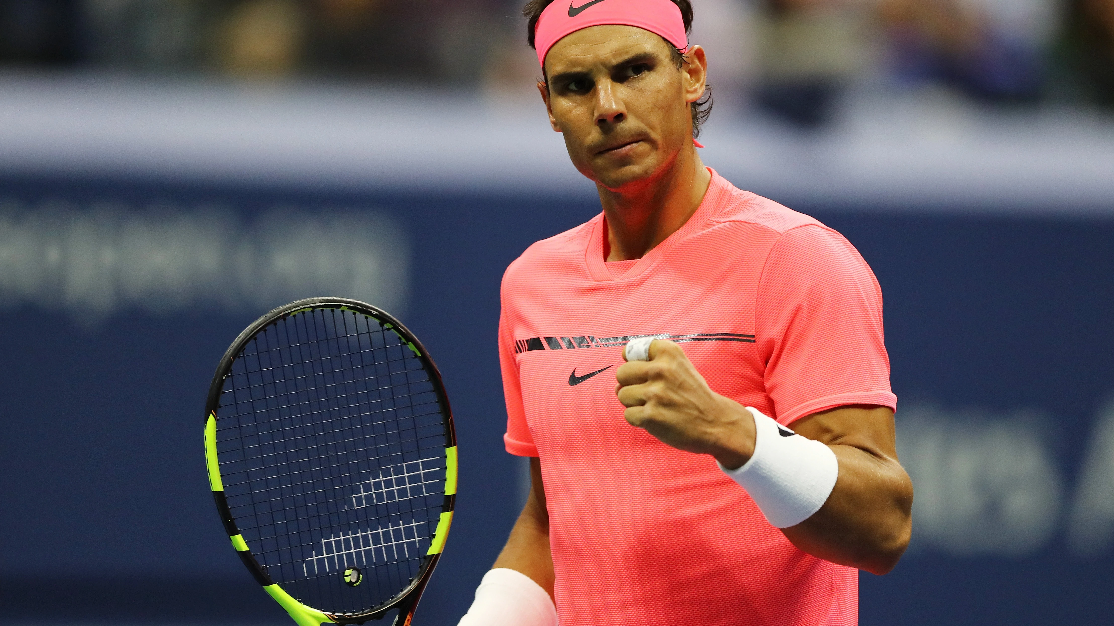 Rafa Nadal celebra un punto ante su rival en el US Open