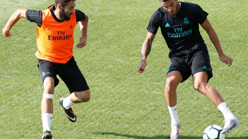 Theo Hernández, en un entrenamiento del Real Madrid.