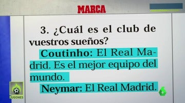 Neymar y Coutinho soñaban con jugar en el Real Madrid cuando eran pequeños