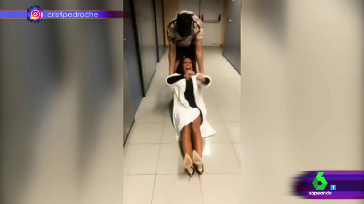 Cristina Pedroche "a rastras" en Zapeando
