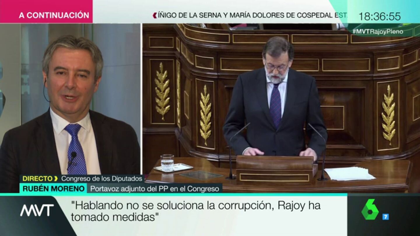 Rub&eacute;n Moreno, portavoz adjunto del PP, carga contra la oposici&oacute;n: "Se enfadan si Rajoy no dice lo que ellos quieren" 