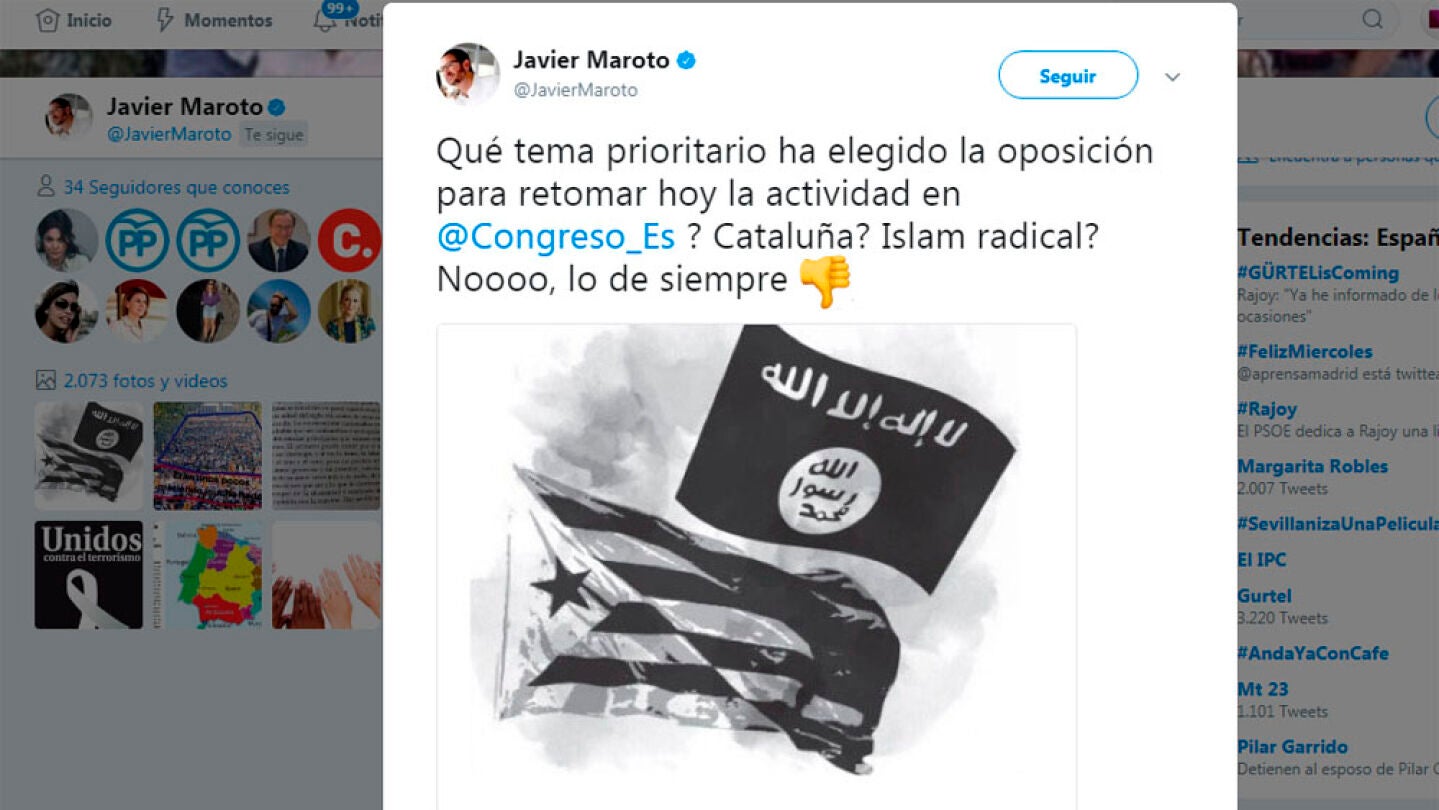 Un tuit de Javier Maroto desata la pol&eacute;mica en las redes sociales