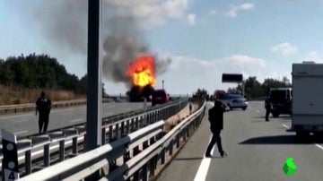 Espectacular accidente en la A1