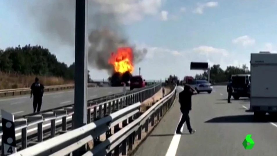 Espectacular accidente en la A1