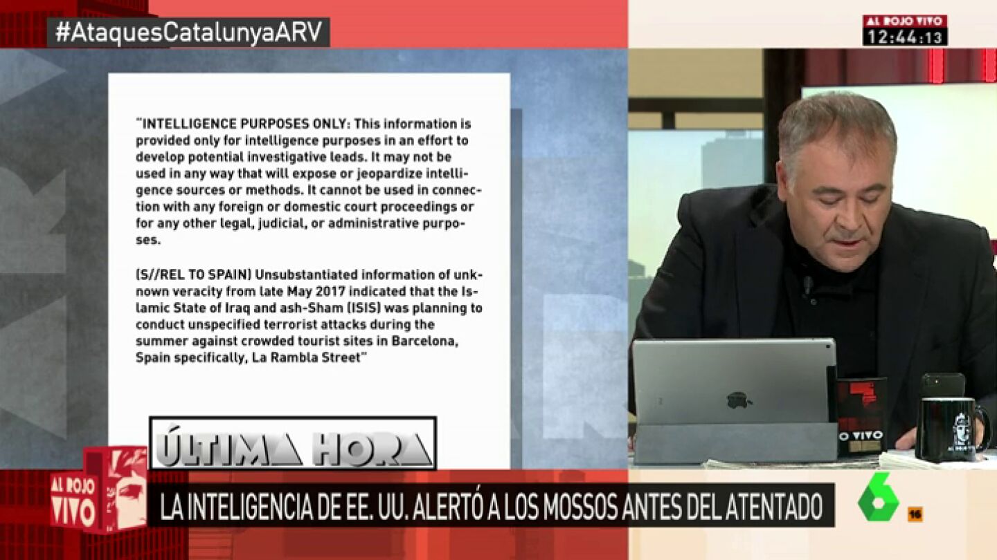 El texto &iacute;ntegro de la alerta terrorista recibido por los Mossos