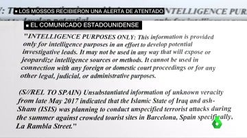 EEUU alertó en mayo a España de que Daesh planeaba atentar "específicamente en La Rambla" en verano