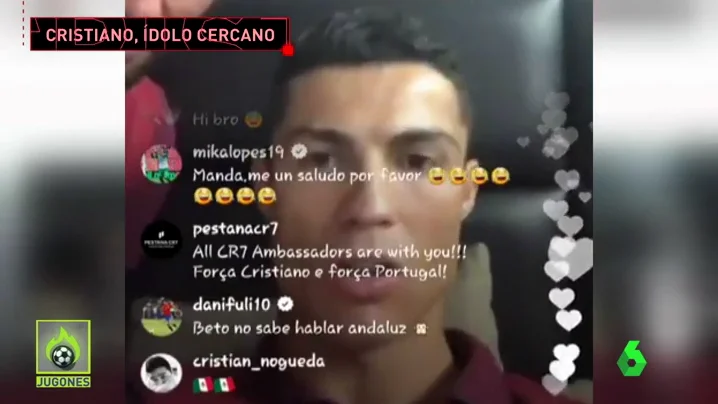 Dos futbolistas del Real Madrid se cuelan en el directo de Cristiano Dos futbolistas del Real Madrid se cuelan en el directo de Cristiano