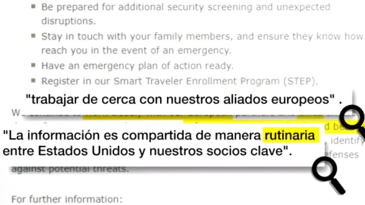  Estados Unidos pide a sus ciudadanos máxima precaución en sus viajes a Europa ante la amenaza terrorista