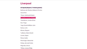La lista del Liverpool para la Premier