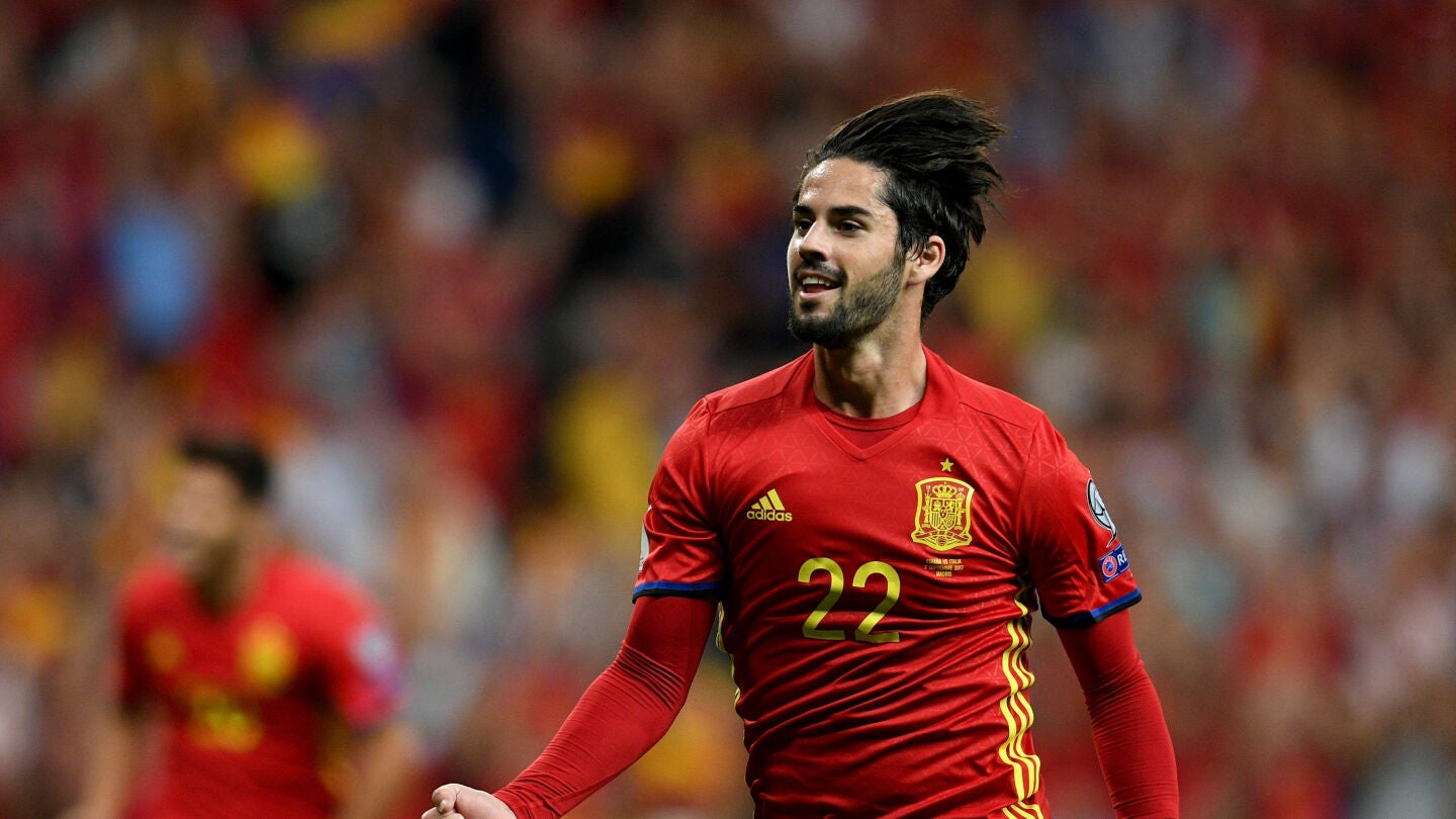Isco celebra un gol con la selecci&oacute;n espa&ntilde;ola