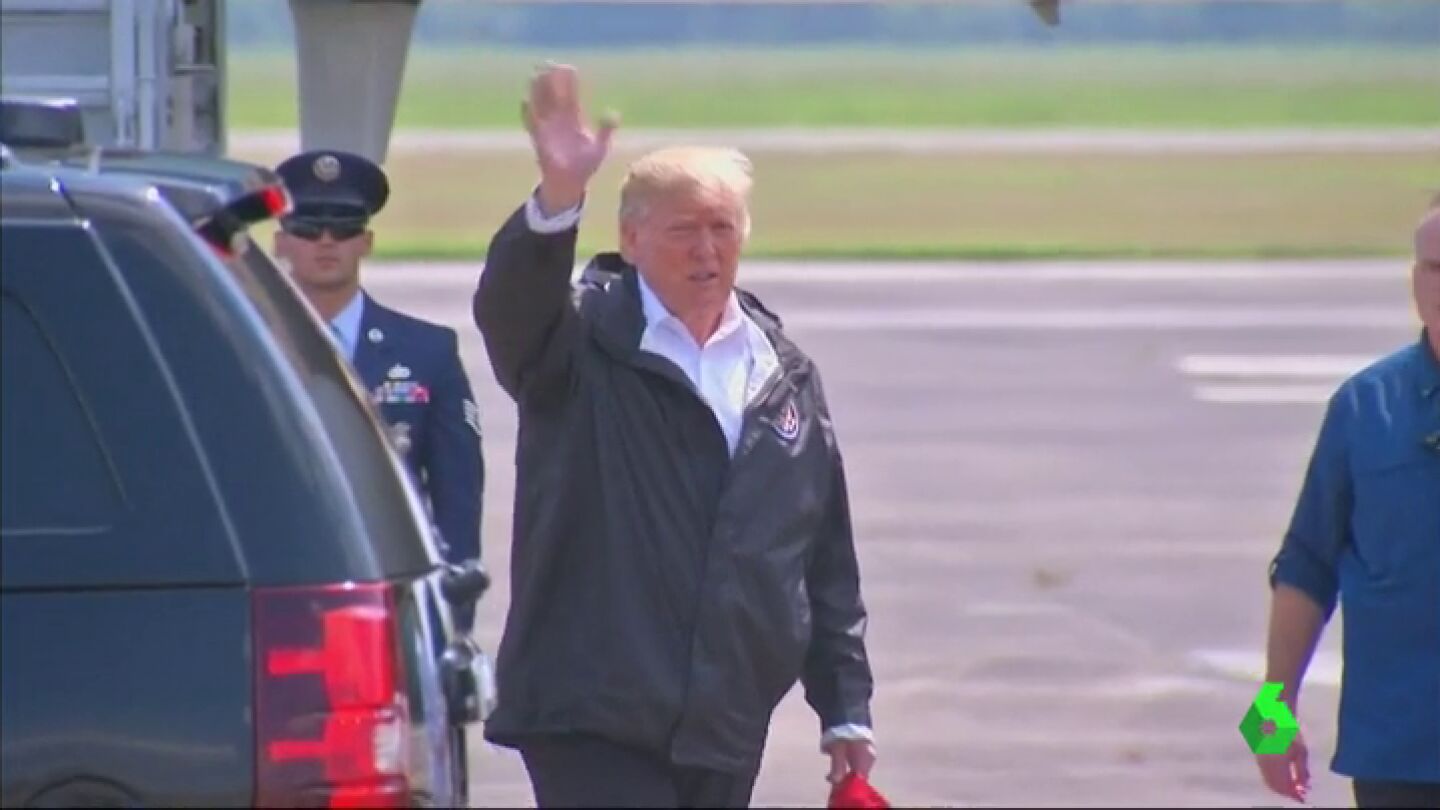 Donald Trump llega a Houston para visitar la devastaci&oacute;n provocada por el hurac&aacute;n Harvey