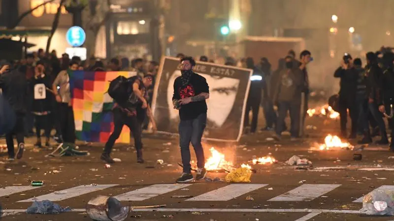 La manifestación terminó con un enfrentamiento con la policía