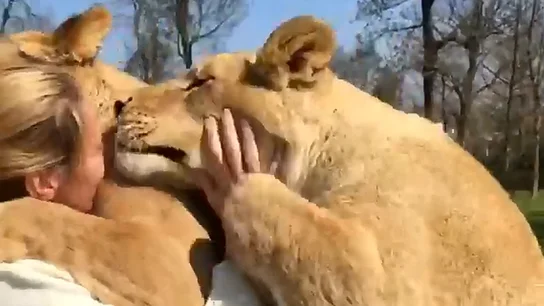Malkia y Adelle abranzando a su cuidadora Malkia y Adelle abranzando a su cuidadora
