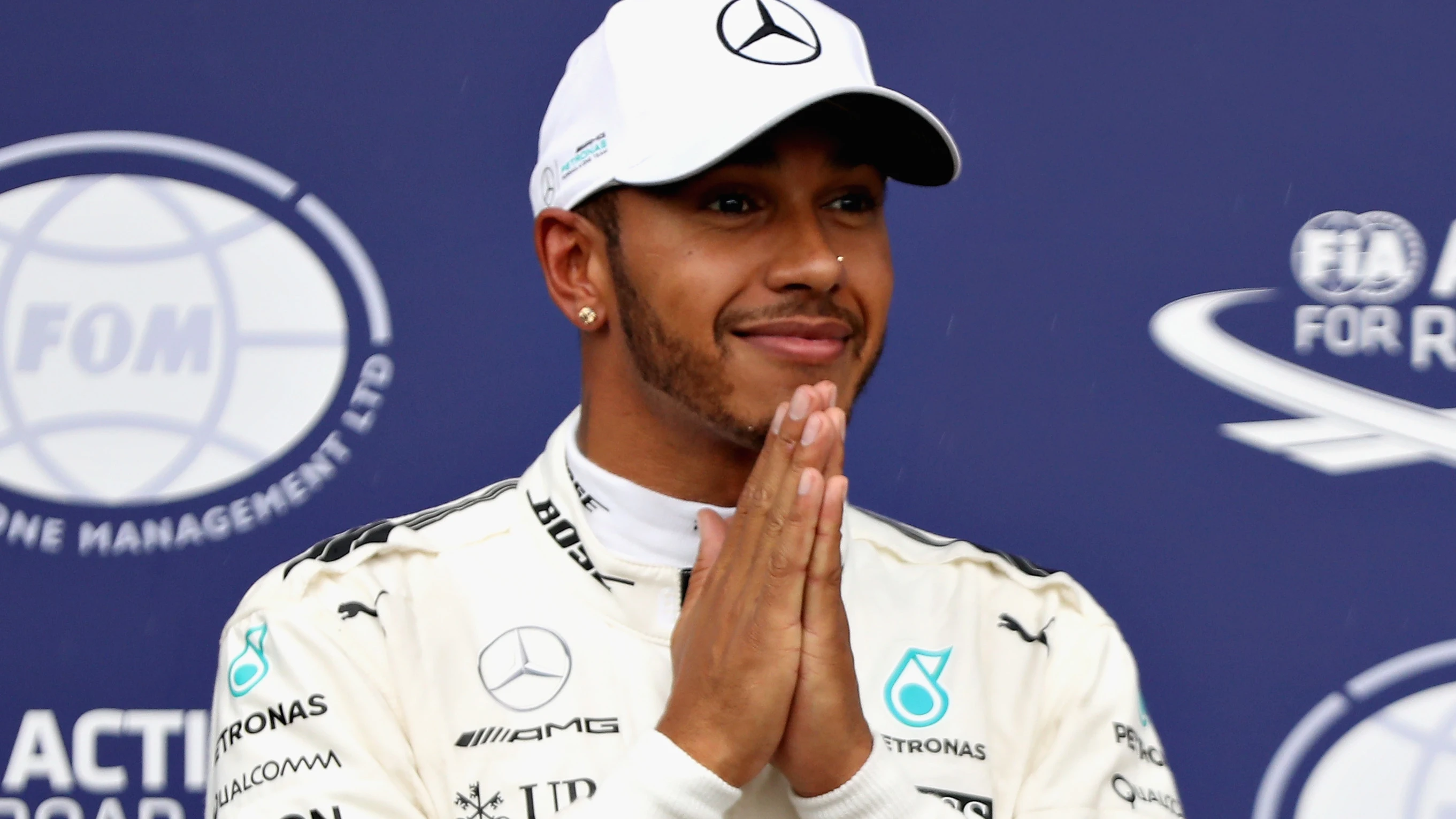 Lewis Hamilton, feliz en Monza