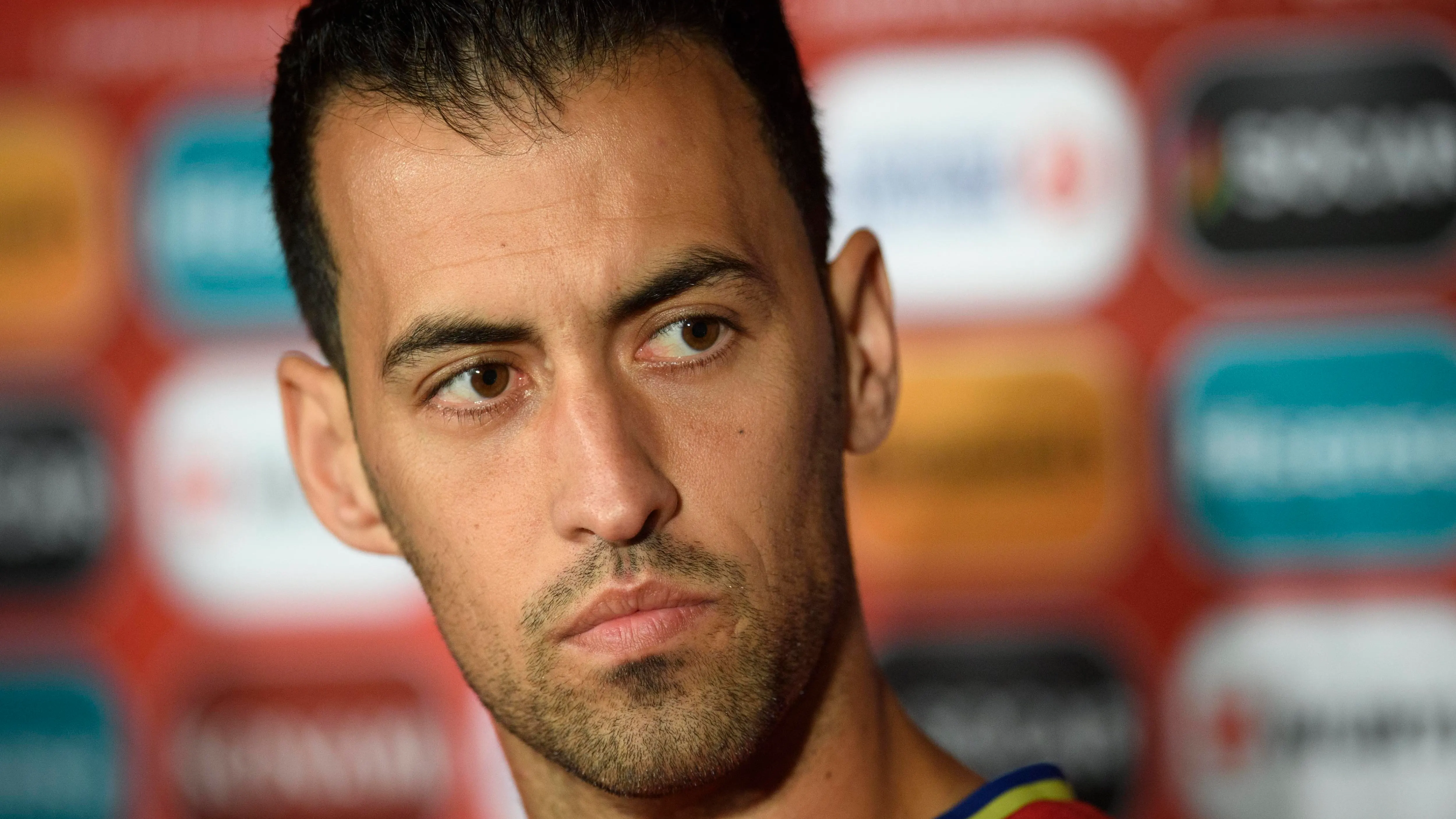 Busquets, durante la comparecencia de prensa