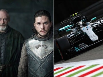Jon Snow y Ser Davos en el GP de Monza Jon Snow y Ser Davos en el GP de Monza