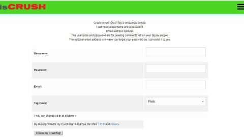 Proceso de registro en la web thiscrush.com