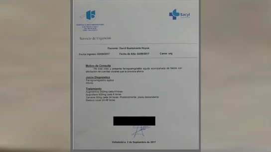 Documento médico aportado por Bustamante Documento médico aportado por Bustamante