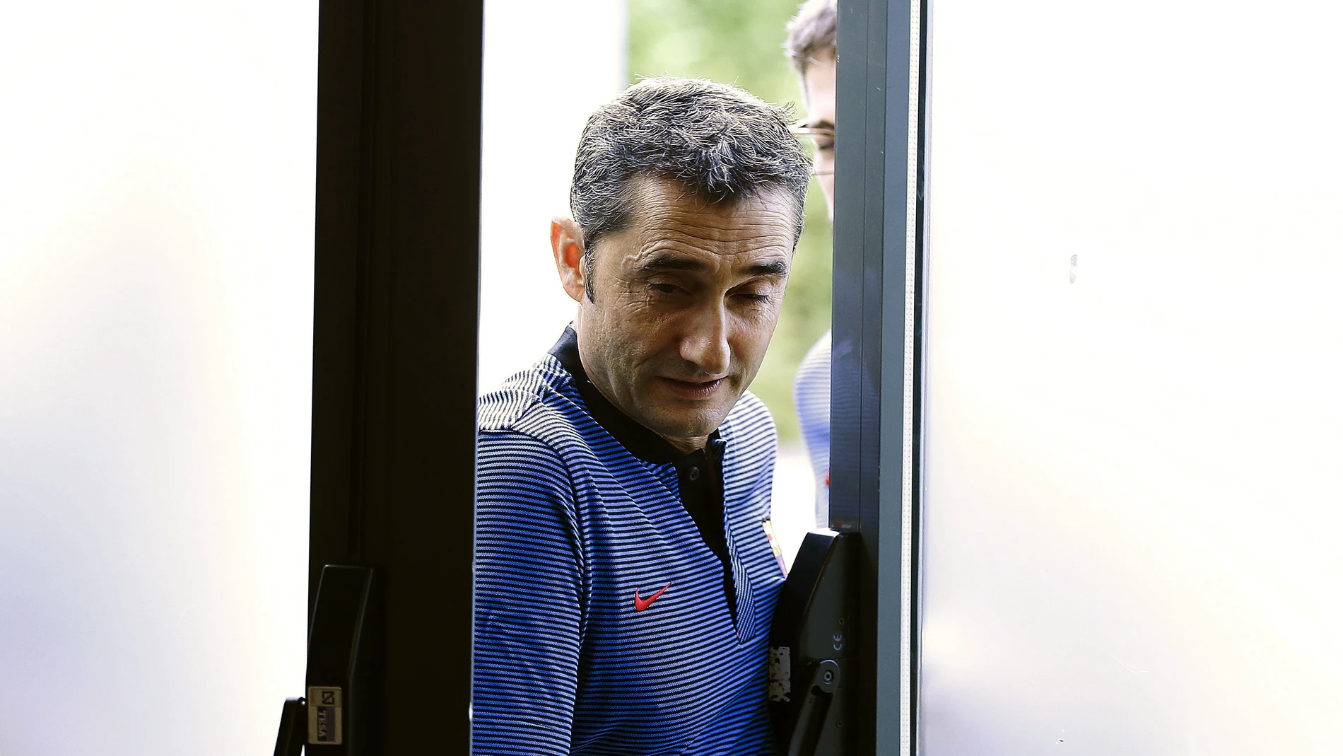 Valverde, a su llegada a la rueda de prensa