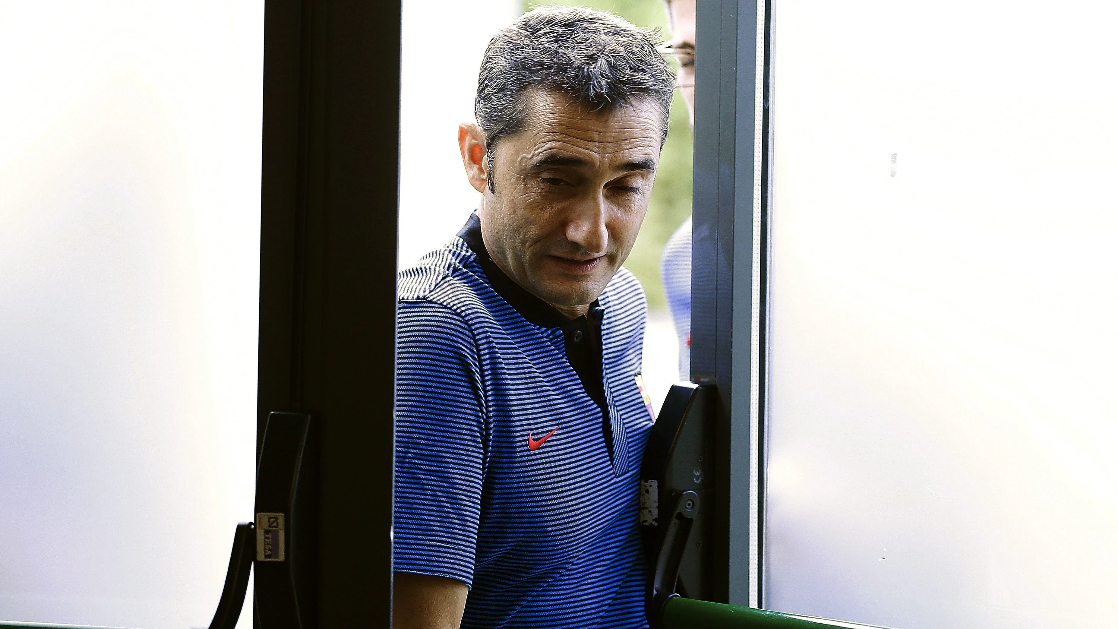 Valverde, a su llegada a la rueda de prensa